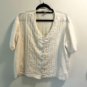 Vintage 70s-style linen bohemian top